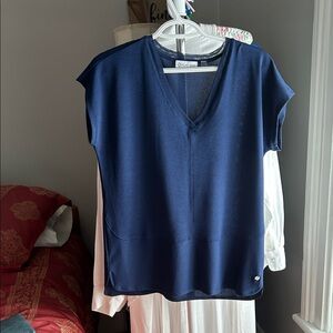 Point Zero Navy V-Neck Blouse